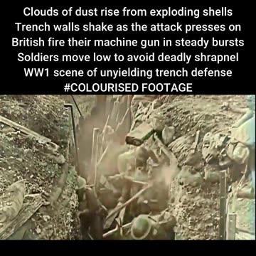 British Troops Keep Machine Gun Firing to Protect Their Position From Enemy Advance-1