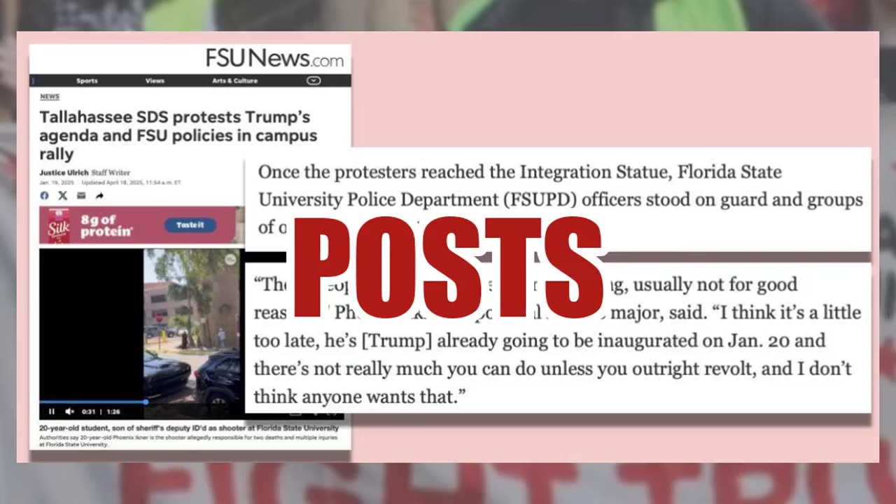 Fact Check: Photo Does NOT Show Phoenix Ikner Marching Behind Anti-Trump Banner During Demonstration