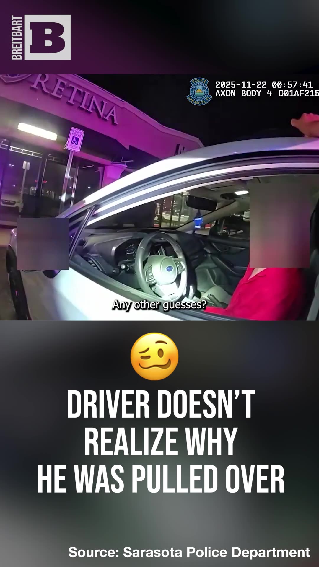 Driver Doesnt Realize Why He Was Pulled Over