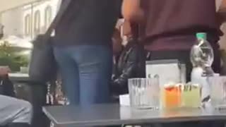 They Are the Same Everywhere They Go Ugly Black African Woman Chokes Italian Waitress