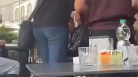 They Are the Same Everywhere They Go Ugly Black African Woman Chokes Italian Waitress
