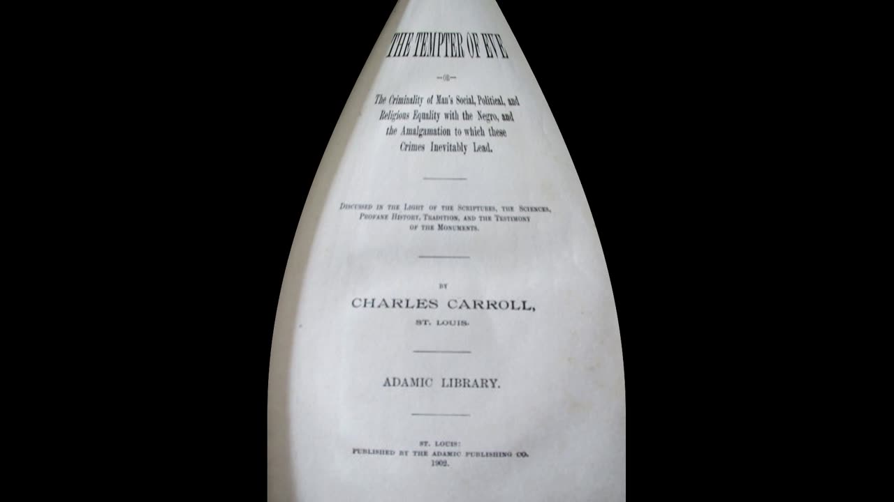 The Tempter of Eve by Charles Carroll. Chapter 3 part 1.