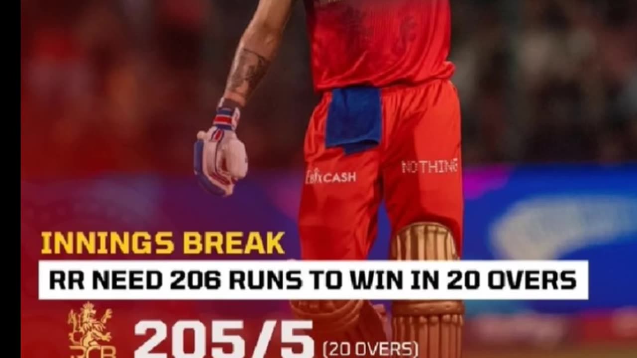 RCB gave target of 206 runs to RR in the 42nd match of IPL 25 in Bengaluru. Predict the Winner.