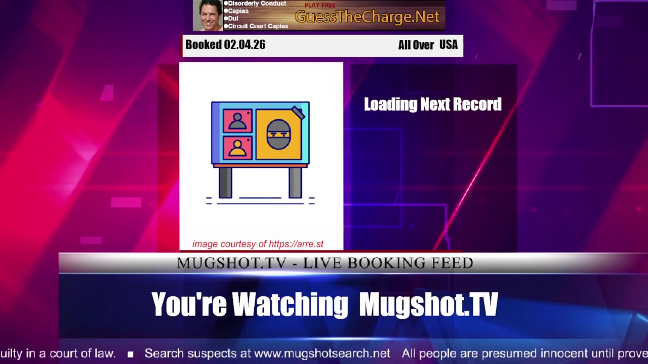 Mugshot TV - Live Arrest Booking Video Stream