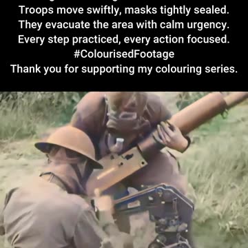 Gas Mask Drill and Evacuation Camp Upton WW1 #ColourisedHistory