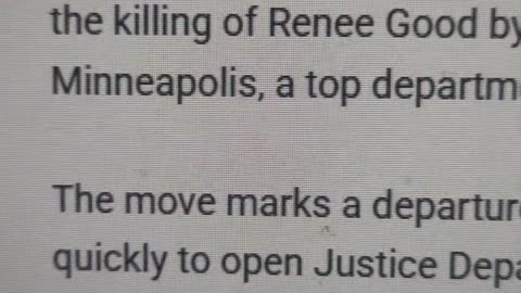 DOJ will NOT investigate criminal civil rights in Minneapolis Minnesota Renee Good ICE Self Defense