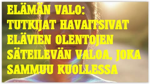 -Elämän valo - tutkijat havaitsivat elävien olentojen säteilevän valoa - joka sammuu kuollessa