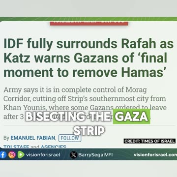 IDF Captures Gaza Corridor to Block Egypt-Hamas Smuggling Route