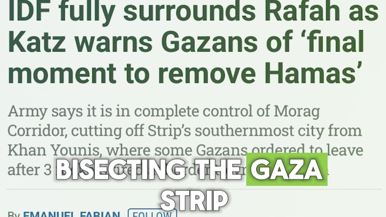 IDF Captures Gaza Corridor to Block Egypt-Hamas Smuggling Route