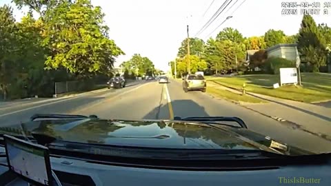 Dashcam shows wanted fugitive crashing into innocent driver during pursuit