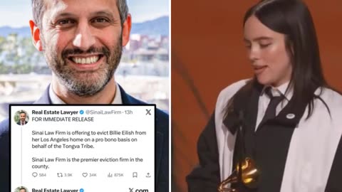Backfired🚨One of LA’s top eviction 😛law firms is offering to evict Billie Eilish from her home for FREE on behalf of the Tongva Tribe