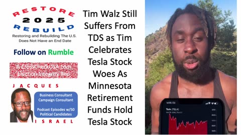 Tim Walz Praises Tesla Falling Stock Price as Minnesota Retirement Fund Has Tesla Stock