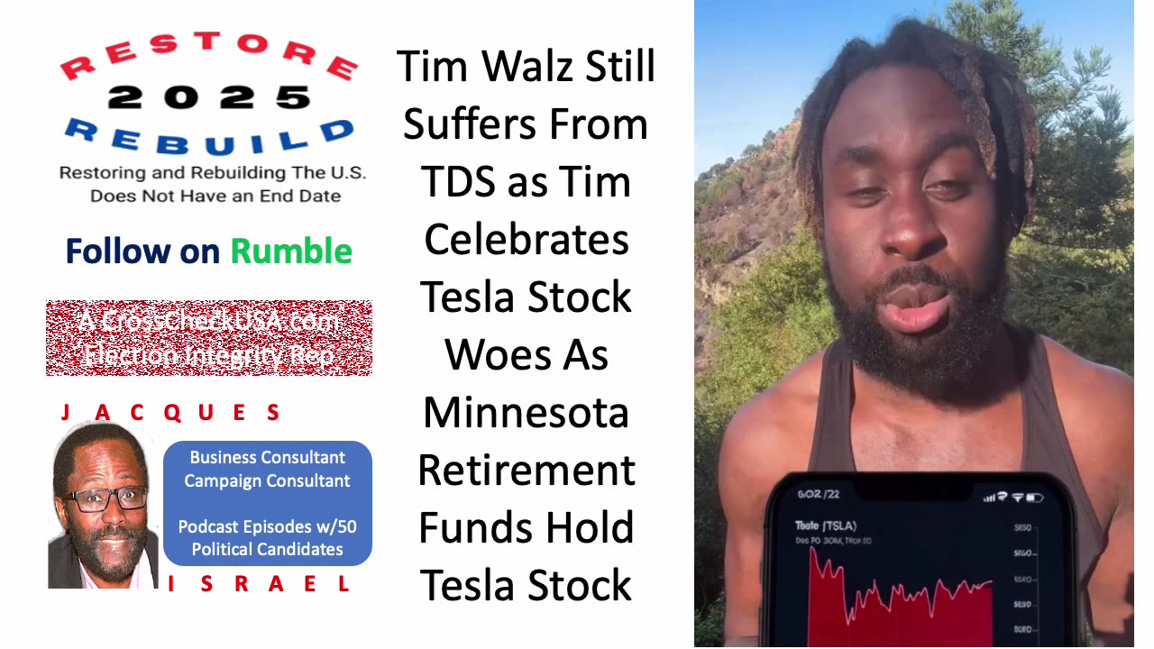 Tim Walz Praises Tesla Falling Stock Price as Minnesota Retirement Fund Has Tesla Stock