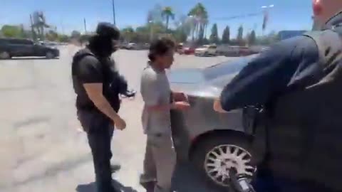 NEW: Footage shows ICE Los Angeles arresting a Mexican national unlawfully in the U.S.,
