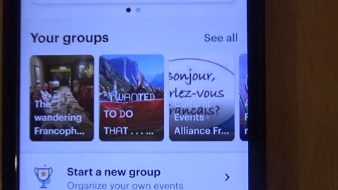 How To Find "The Wandering Francophones" On Meetup Cell Phone App, 5/16/25