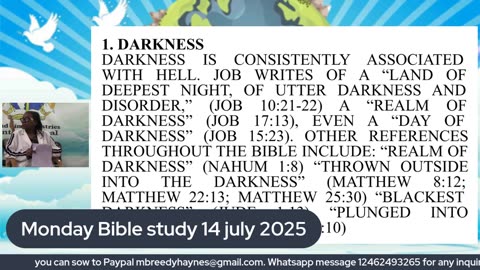 Monday Bible Study 14th July 2025
