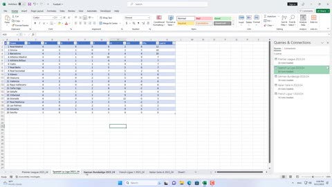 Excel Get Live Football Leagues