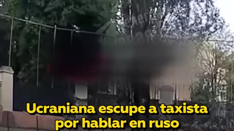 Mujer ucraniana escupe a taxista por hablar en ruso