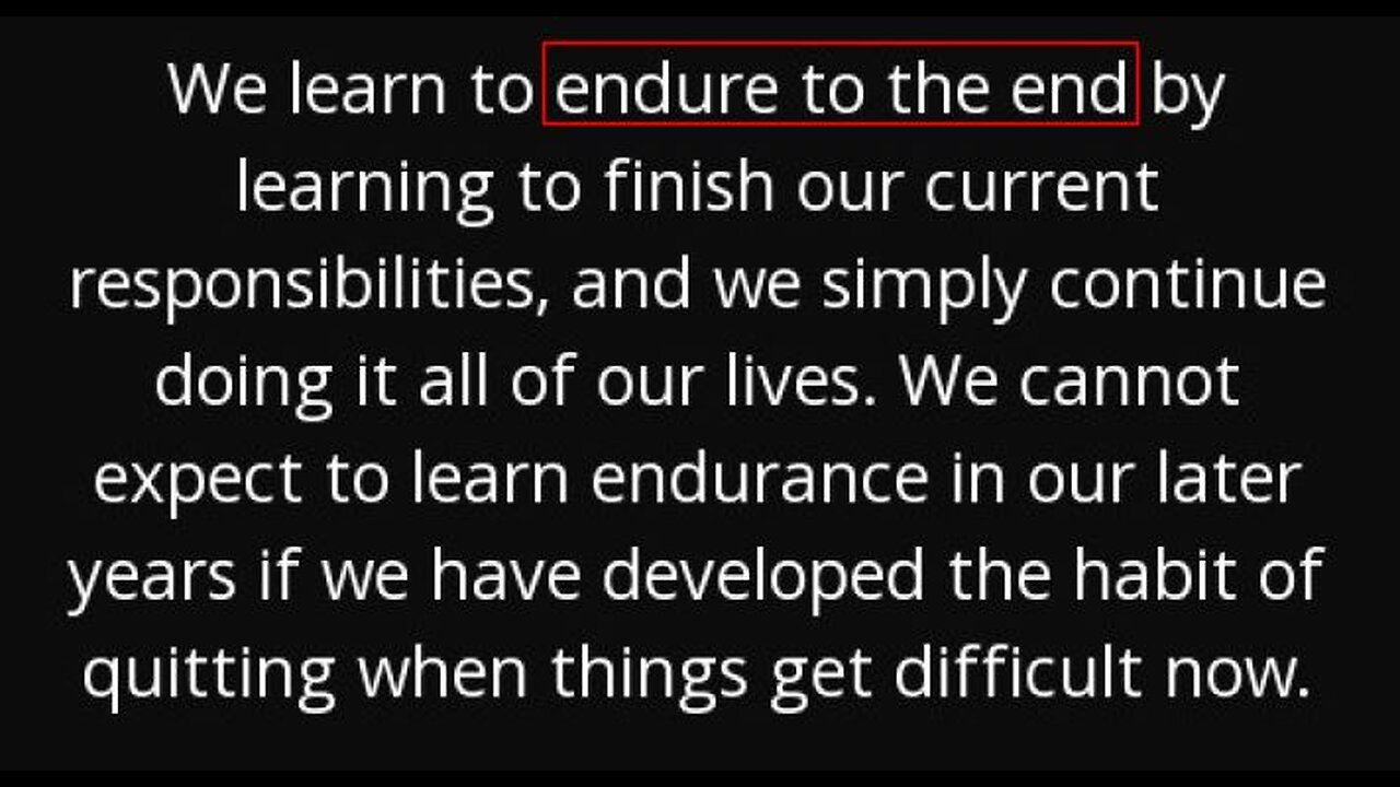 "Endure to the end"; Mormon, Calvinist and Catholic; the same poison!