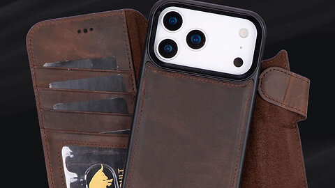 Premium Handmade Leather Wallet Case for iPhone 17 Pro