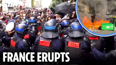Slaves verses Slaves: FRANCE ERUPTS: Riot cops storm into 'Block everything' protesters who are paralyzing country