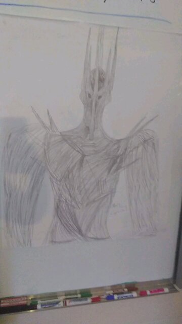 sauron sketch my teacher liked and put it in the wall