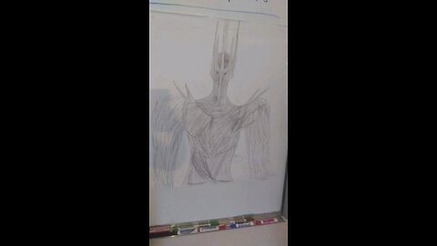 sauron sketch my teacher liked and put it in the wall