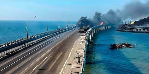 Overpass of Crimean bridge is damaged_ Russia cannot transfer of heavy equipment via this bridge