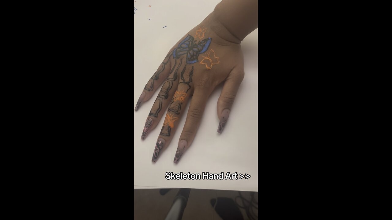 Skeleton Hand Art by Sara Jilani