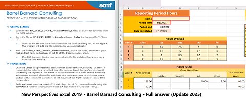 New Perspectives Excel 2019 | Module 3: End of Module Project 1 | Barrel Barnard Consulting 2025
