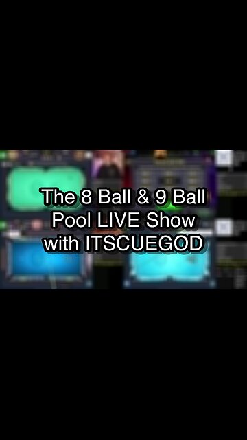 The 8 Ball & 9 Ball Pool LIVE Show with ITSCUEGOD