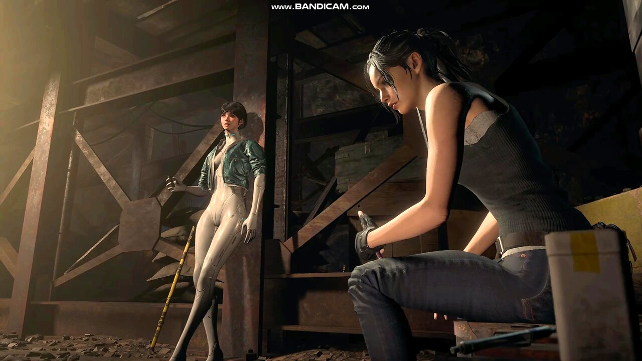 Claire Redfield and Spanish Valby from TFD show off their skills in The Merchants Shooting Range