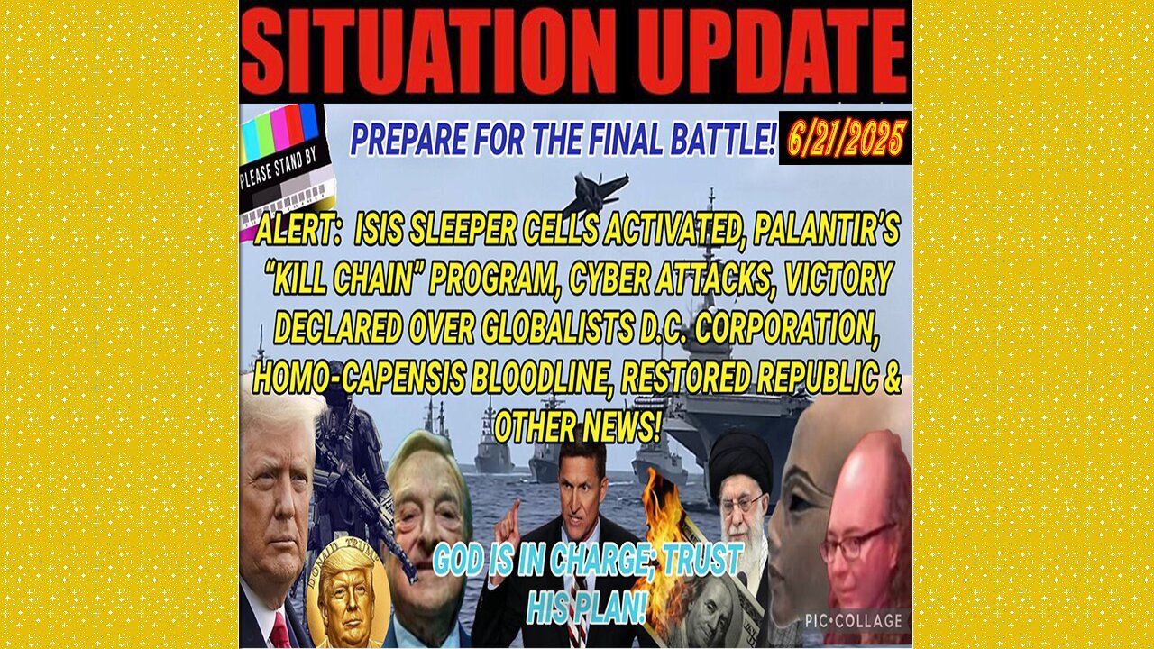 SITUATION UPDATE 6/21/25 - Cyber Attacks, Victory Declared Over Globalists D.C, Restored Republic