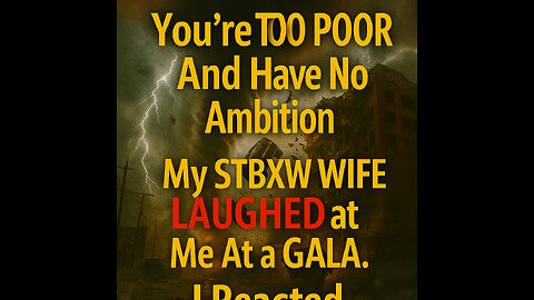 You're Too POOR And Have No Ambition My STBXW WIFE LAUGHED at Me At a GALA. #cheaters