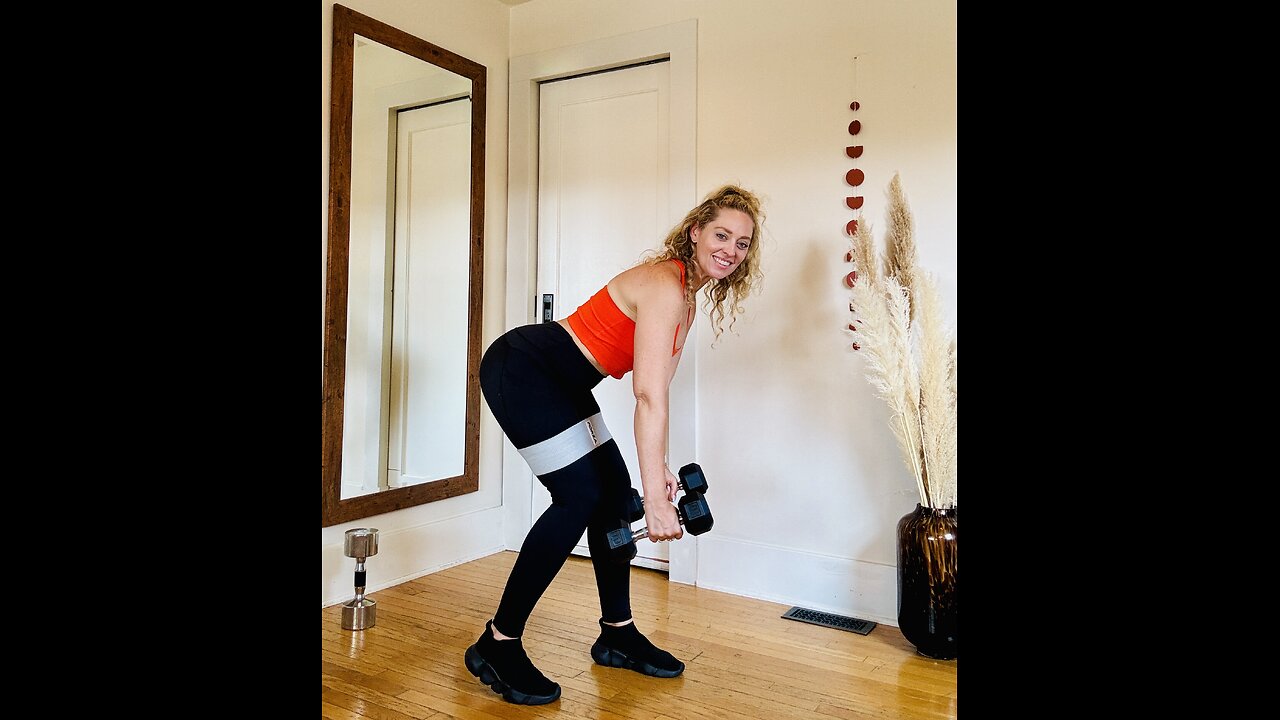 Lower Body Standing Standing Strength Workout with Mini-Band and Weights | 10 Minutes