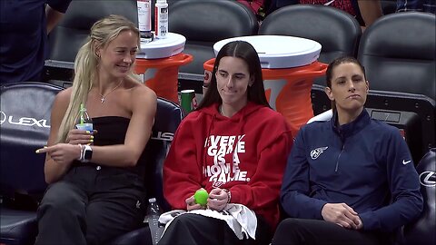 👀 Injured Caitlin Clark & Sophie Cunningham on bench | Indiana Fever WNBA women's basketball