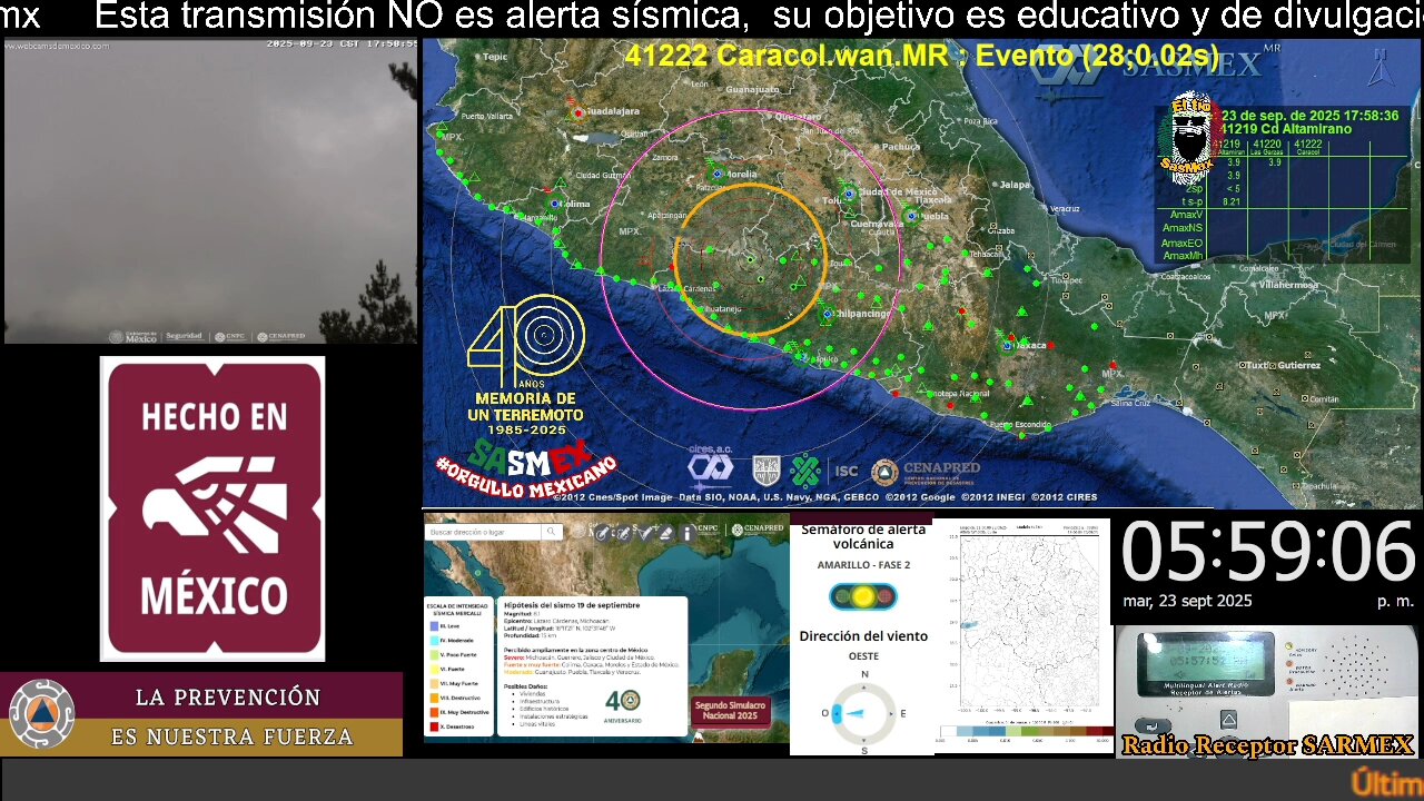 SISMO Magnitud 4.2 Loc 21 km al OESTE de CD ALTAMIRANO, GRO 23/09/25 #noameritoalerta #SASMEX