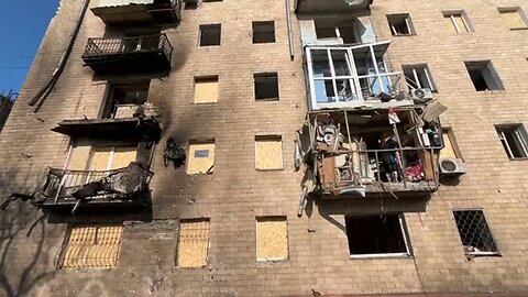 Aftermath of Russian drone strike on Kharkiv homes