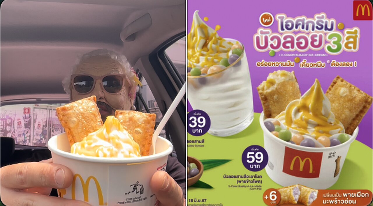 Reviewing McDonald's NEW 3-Color Bualoy Taro Coconut Pie A-La-Mode & visiting SALT WATER HOT SPRINGS