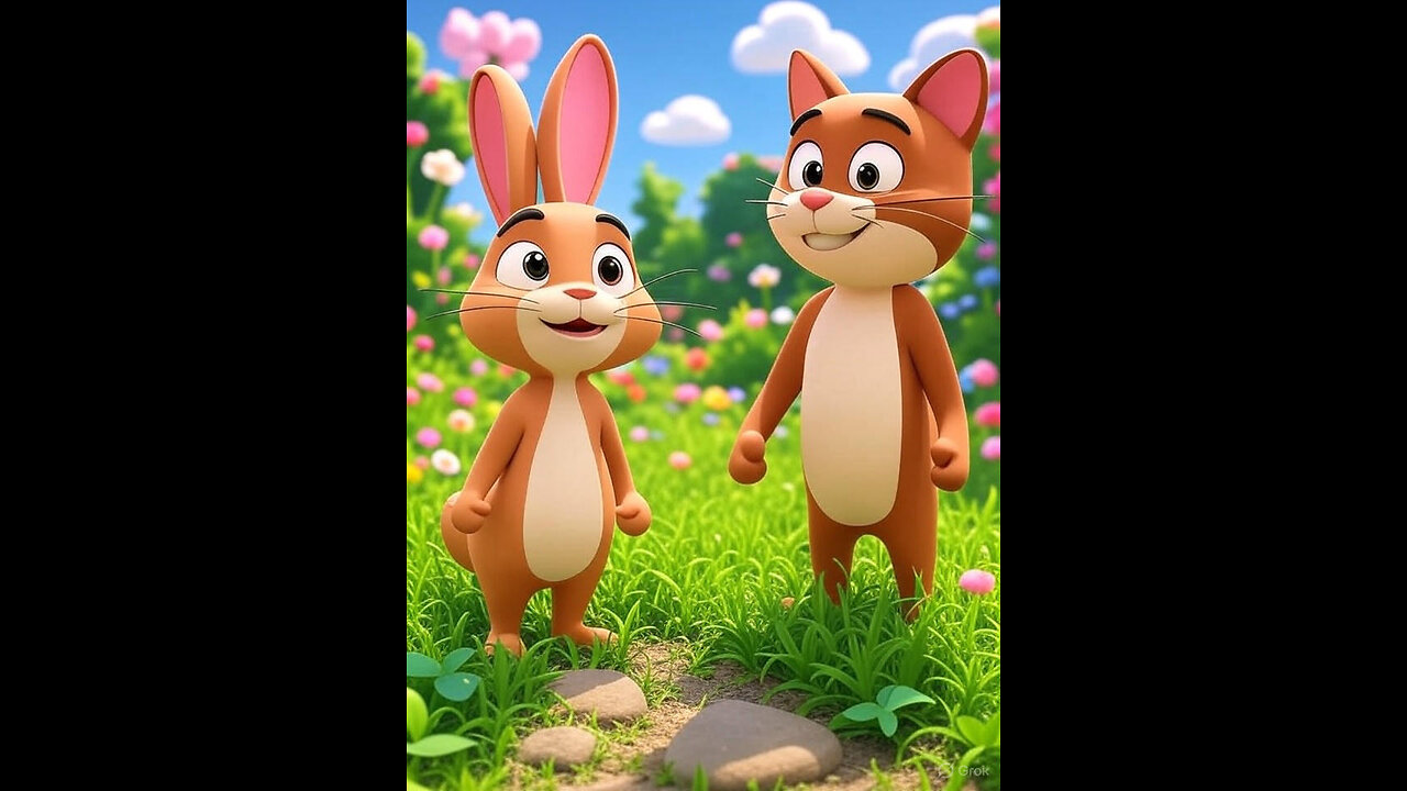 What Happens When a Rabbit Meets a Cat?#Short#Viral#Cartoon#,