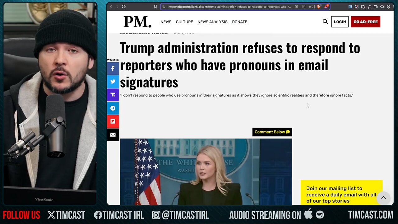 Trump Admin Says They WILL NOT Reply To Woke Journalists Who Use Pronouns, Judge FORCES AP Into OVAL