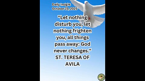 Daily Insight October 23, 2025 #faith #saint #insight