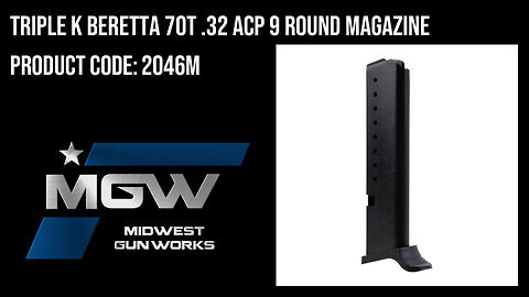 Triple K Beretta 70T .32 ACP 9 Round Magazine - 2046M