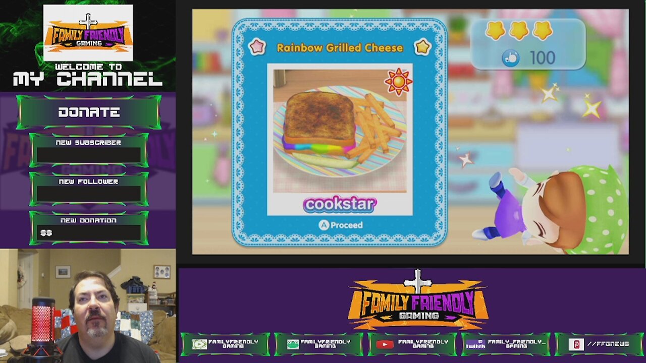 Cooking Mama Cookstar Vegetarian Rainbow Grilled Cheese