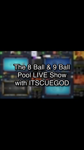 The 8 Ball & 9 Ball Pool LIVE Show with ITSCUEGOD