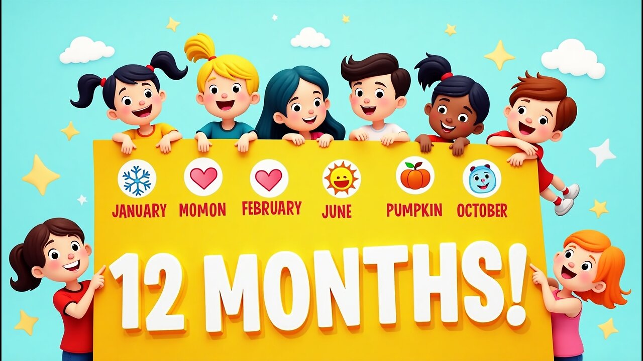 12 Months of the Year Song for Kids 🌟 | Fun Calendar Rhyme with Lyrics & Seasons