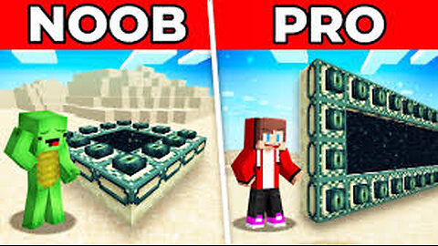 JJ And Mikey NOOB vs PRO - GIANT ENDER PORTAL Battle in Minecraft