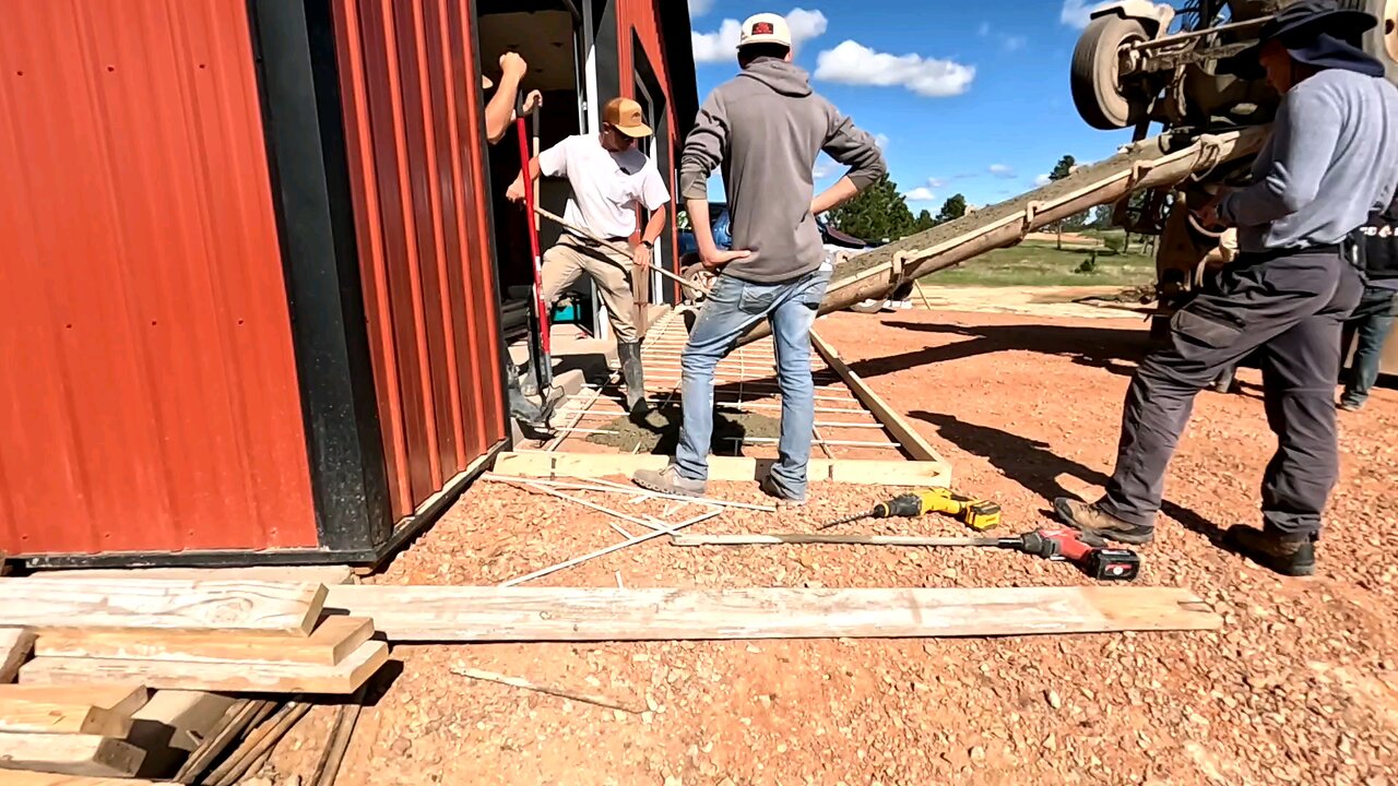 Using the extra concrete for a skirt