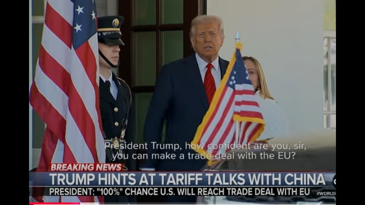 trump hints tariff talks wits china,says 100% chance us will reach deal with eu