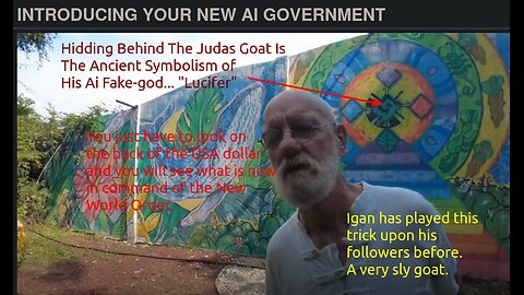 A Judas Goat Teaching His Followers About His Ai Fake-god Behind Him